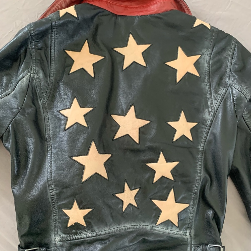 Mauritius black leather jacket size medium